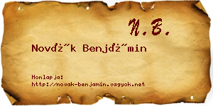 Novák Benjámin névjegykártya